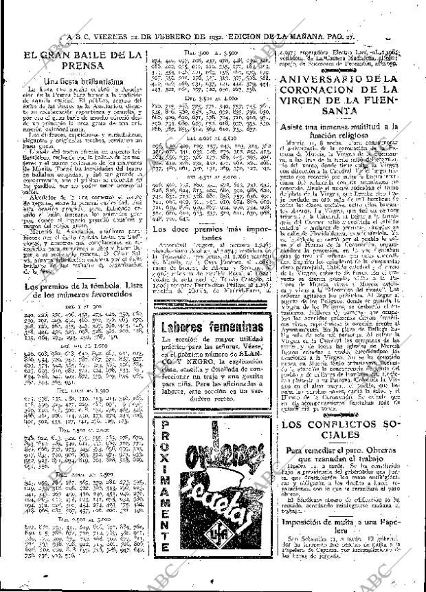 ABC MADRID 12-02-1932 página 27