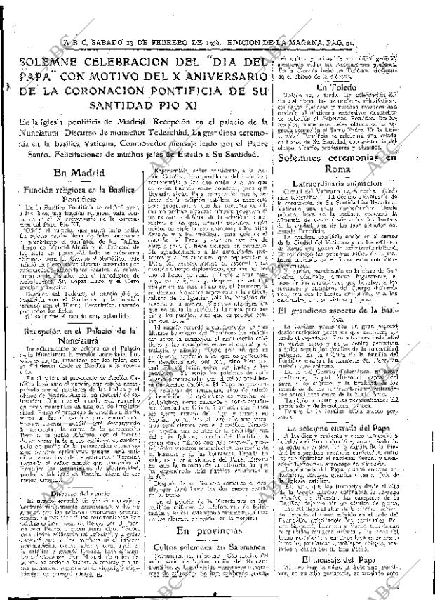 ABC MADRID 13-02-1932 página 21