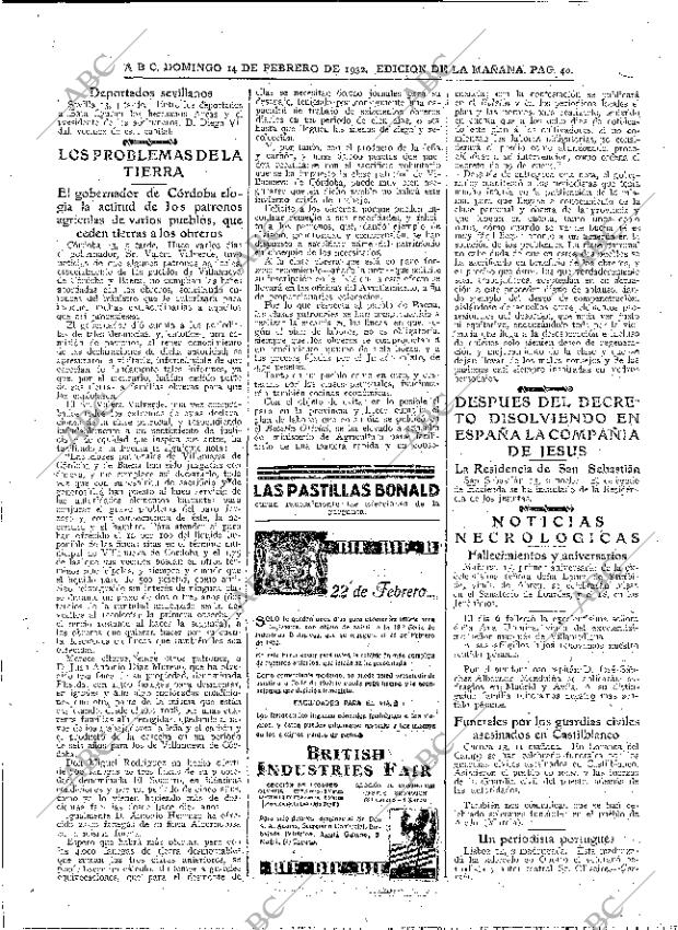 ABC MADRID 14-02-1932 página 40