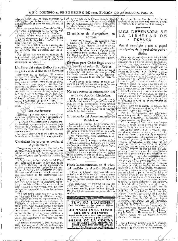 ABC SEVILLA 14-02-1932 página 26