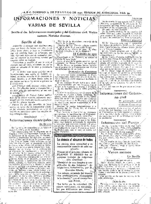 ABC SEVILLA 14-02-1932 página 33