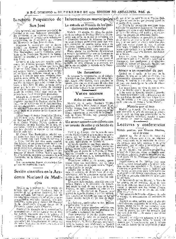ABC SEVILLA 14-02-1932 página 36