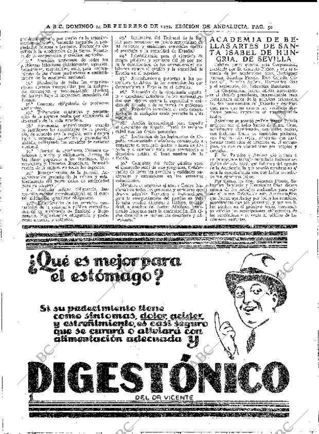 ABC SEVILLA 14-02-1932 página 50
