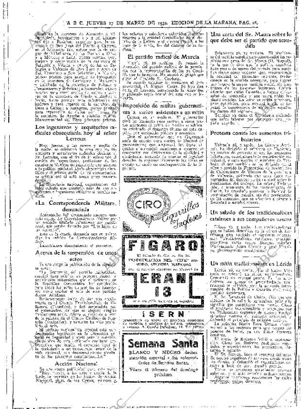 ABC MADRID 17-03-1932 página 26