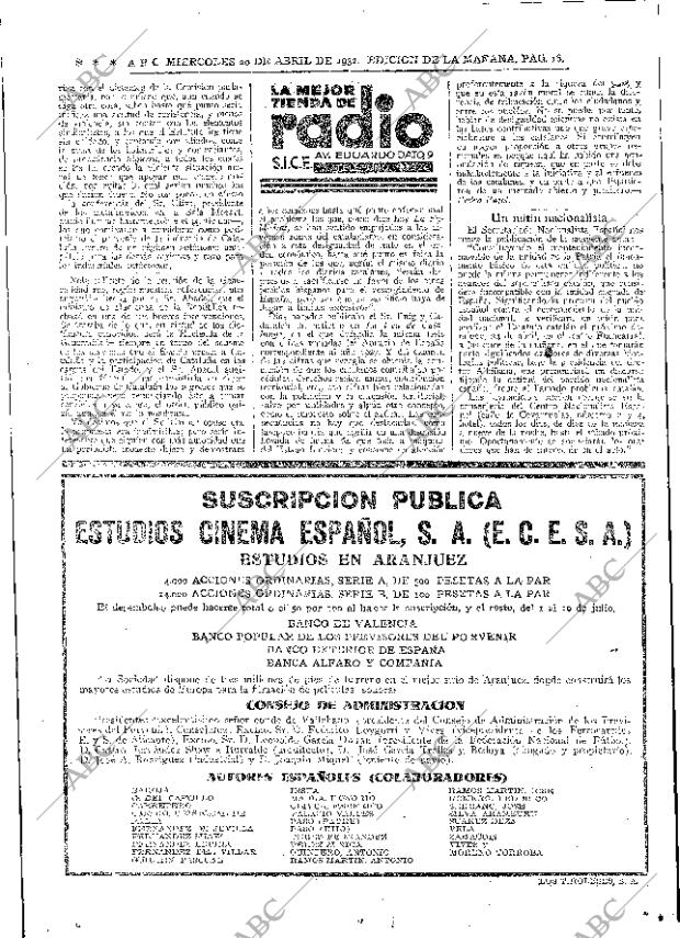 ABC MADRID 20-04-1932 página 16