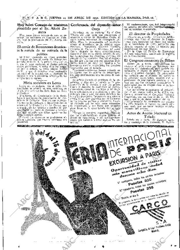 ABC MADRID 21-04-1932 página 16