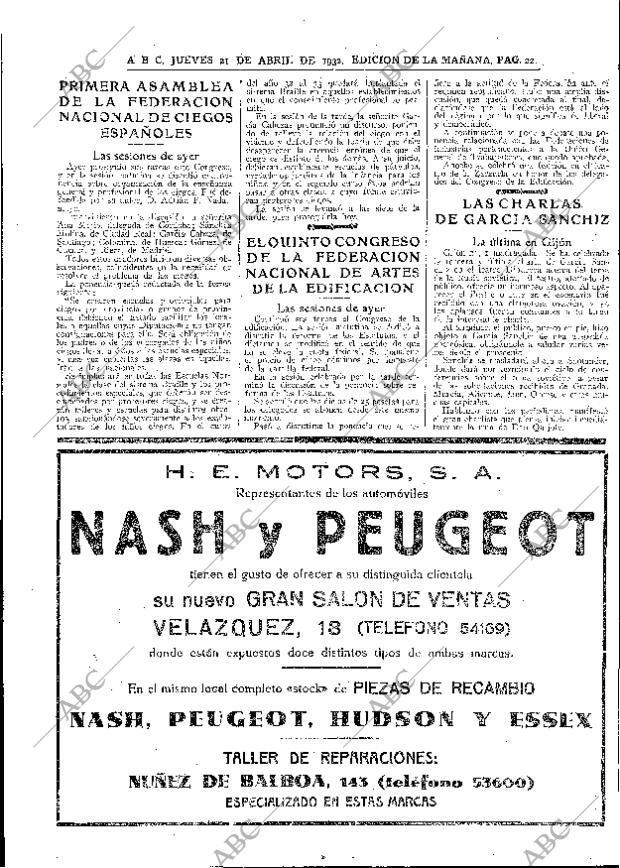 ABC MADRID 21-04-1932 página 22