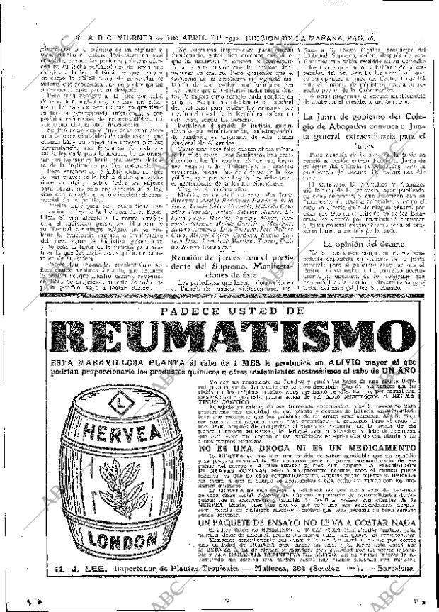 ABC MADRID 22-04-1932 página 16