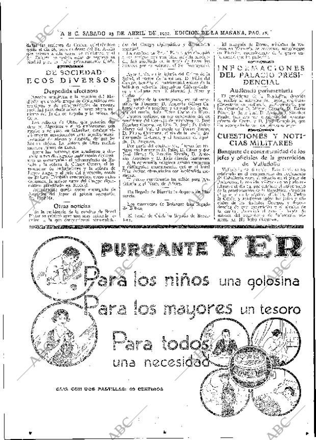 ABC MADRID 23-04-1932 página 18