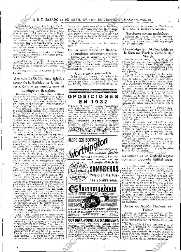 ABC MADRID 23-04-1932 página 20