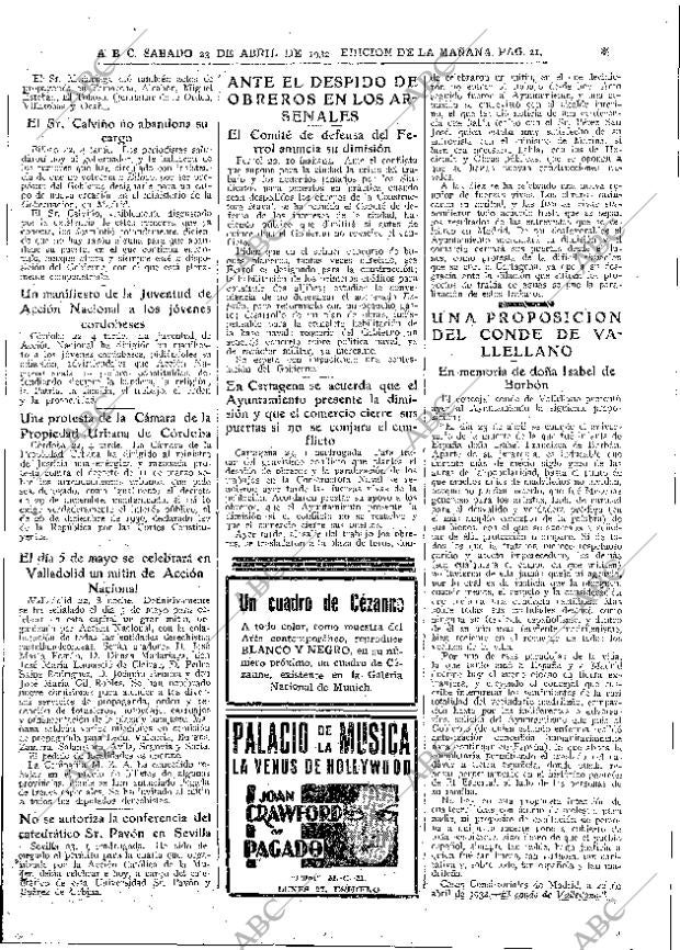 ABC MADRID 23-04-1932 página 21