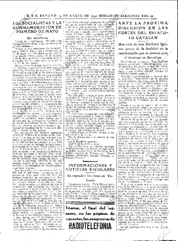 ABC SEVILLA 23-04-1932 página 20