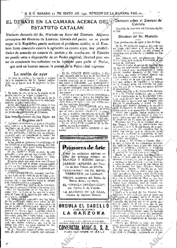 ABC MADRID 21-05-1932 página 21