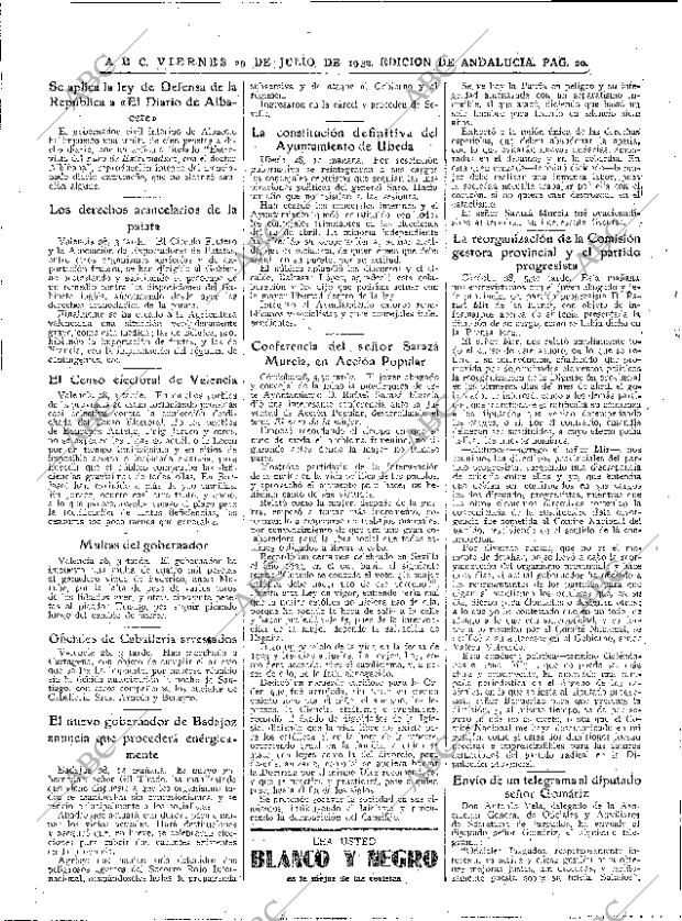 ABC SEVILLA 29-07-1932 página 20