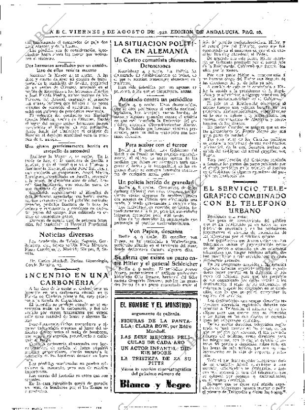 ABC SEVILLA 05-08-1932 página 26
