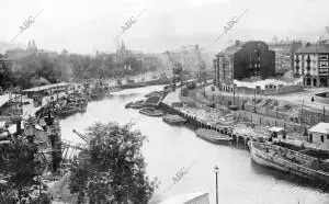 Un aspecto del puerto de Bilbao en 1933