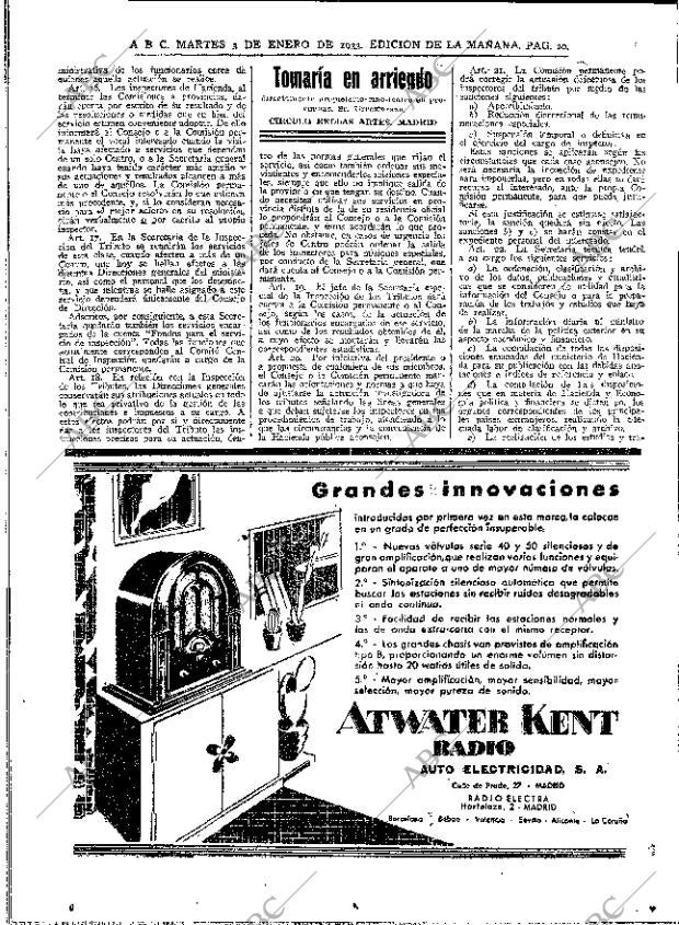 ABC MADRID 03-01-1933 página 20