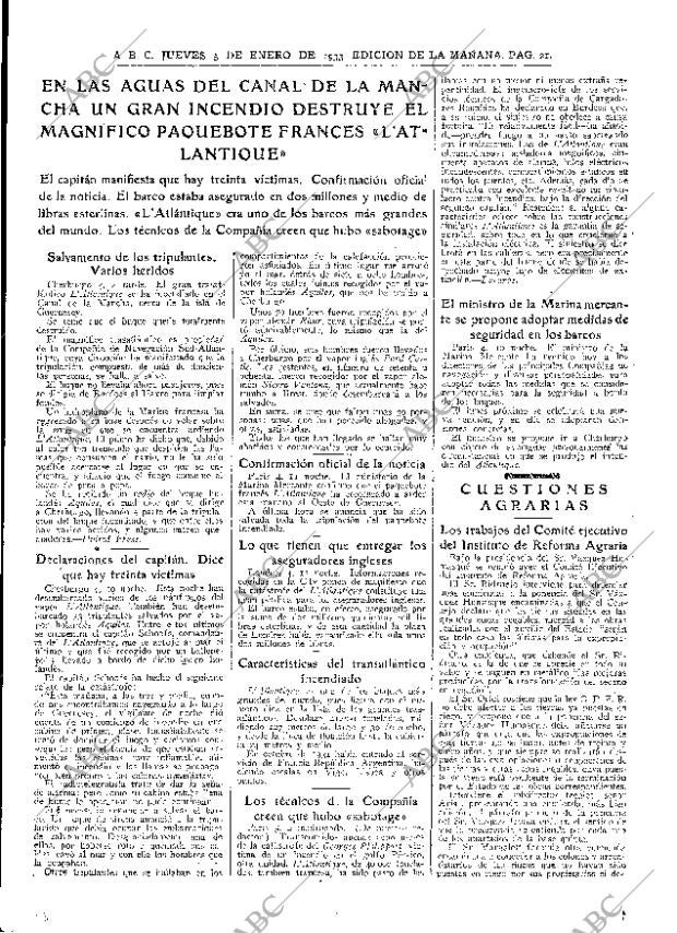 ABC MADRID 05-01-1933 página 21
