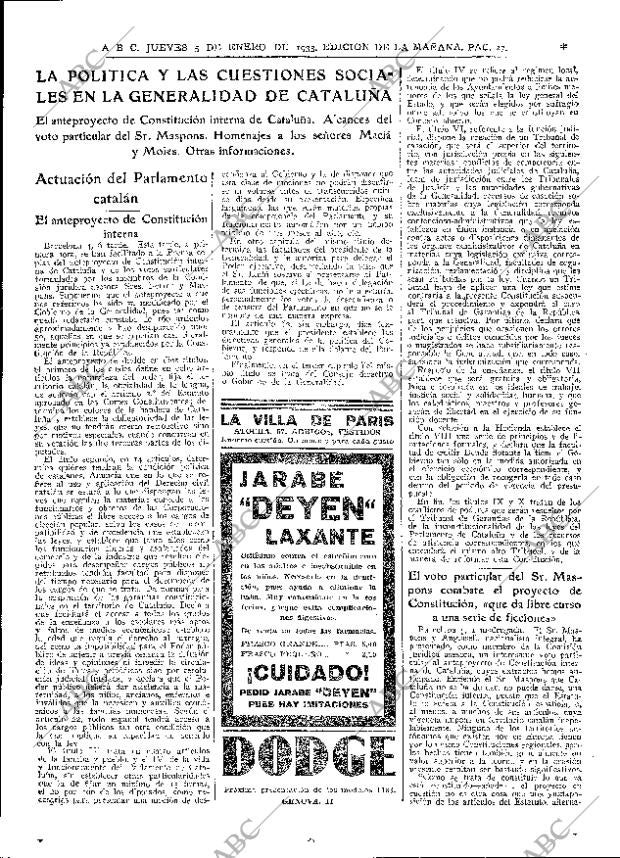 ABC MADRID 05-01-1933 página 27