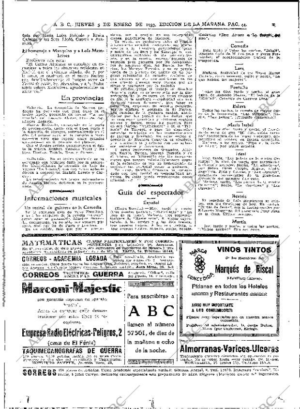 ABC MADRID 05-01-1933 página 44