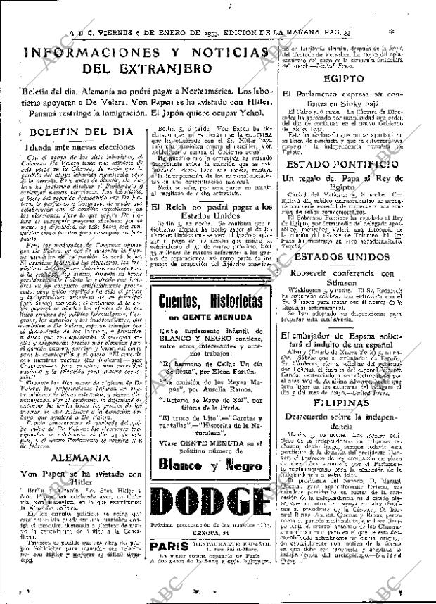 ABC MADRID 06-01-1933 página 33