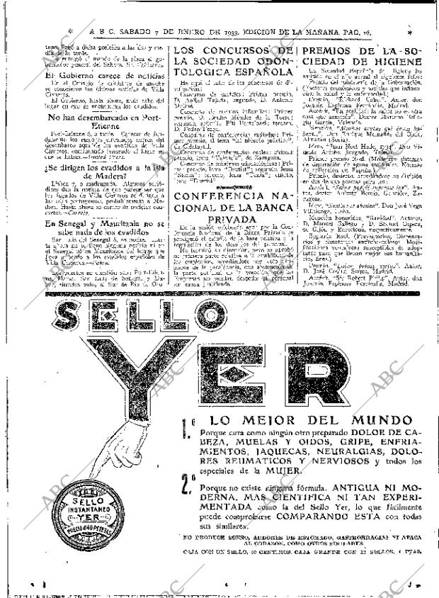 ABC MADRID 07-01-1933 página 16