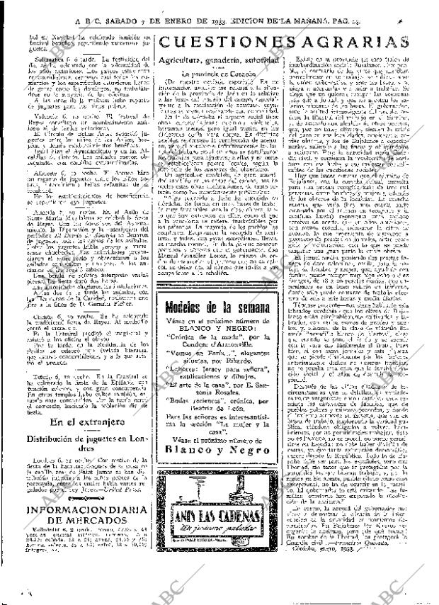 ABC MADRID 07-01-1933 página 23