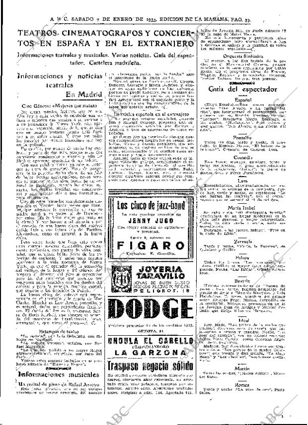 ABC MADRID 07-01-1933 página 39