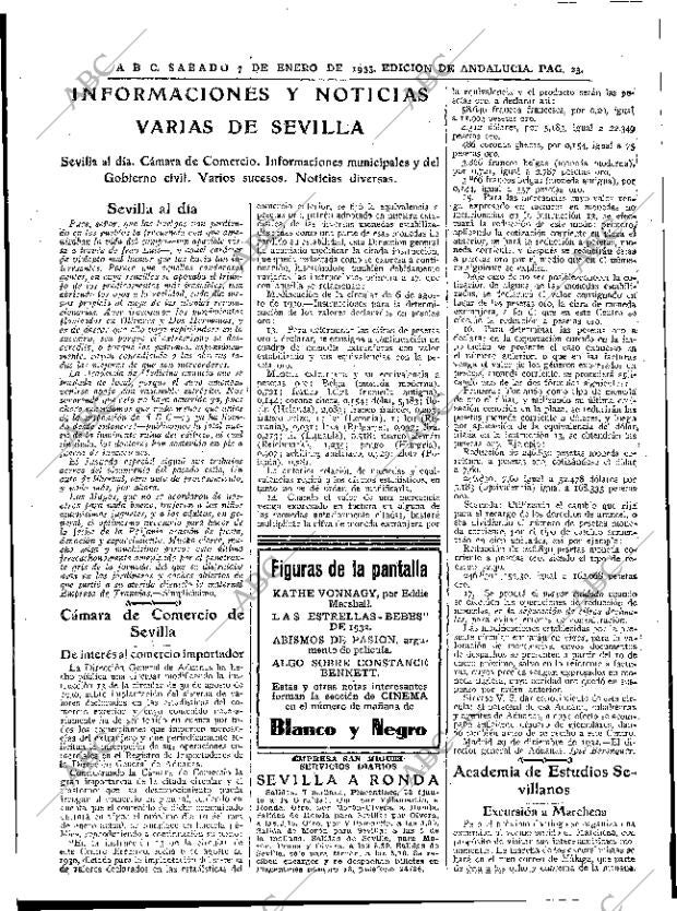 ABC SEVILLA 07-01-1933 página 23