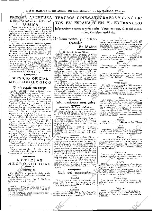 ABC MADRID 10-01-1933 página 45