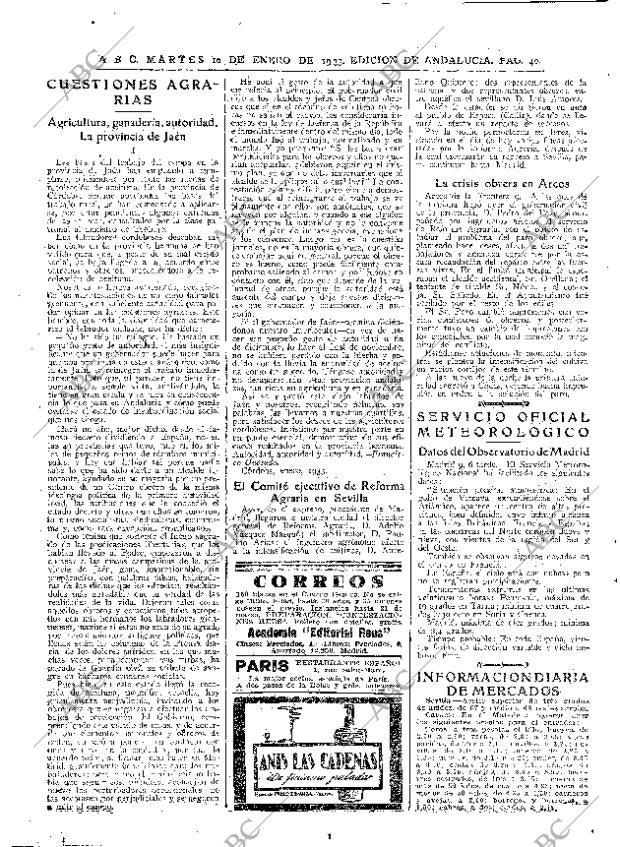 ABC SEVILLA 10-01-1933 página 40