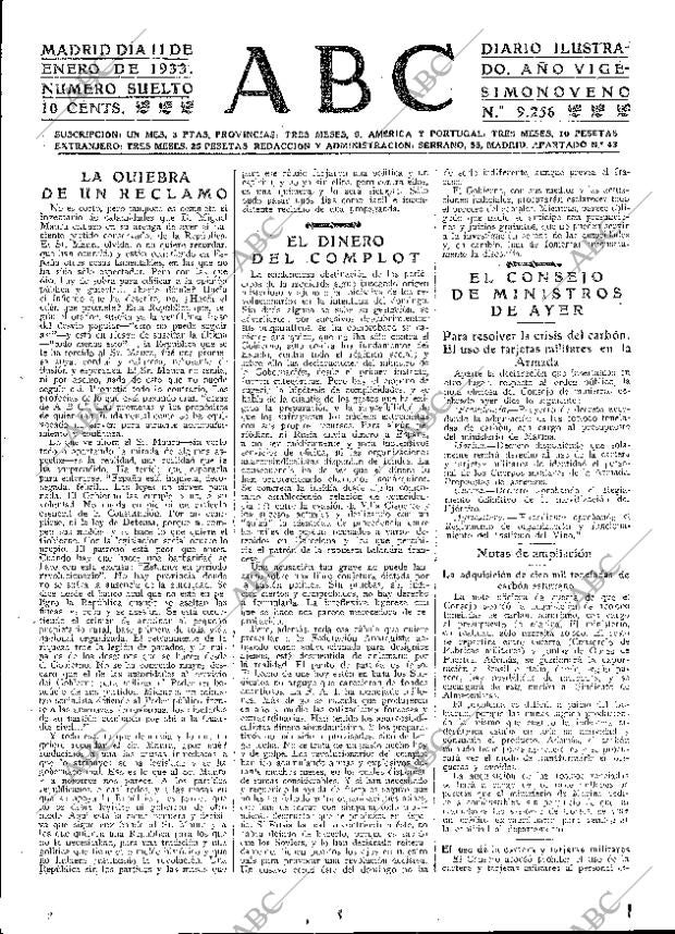 ABC MADRID 11-01-1933 página 15