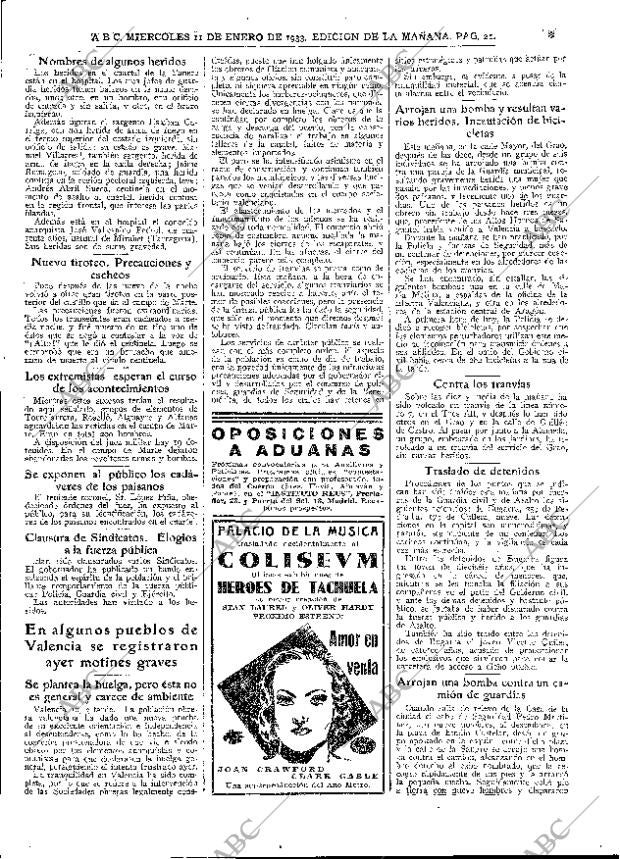 ABC MADRID 11-01-1933 página 21