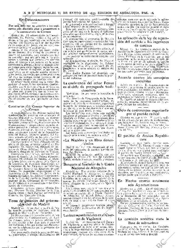 ABC SEVILLA 11-01-1933 página 16