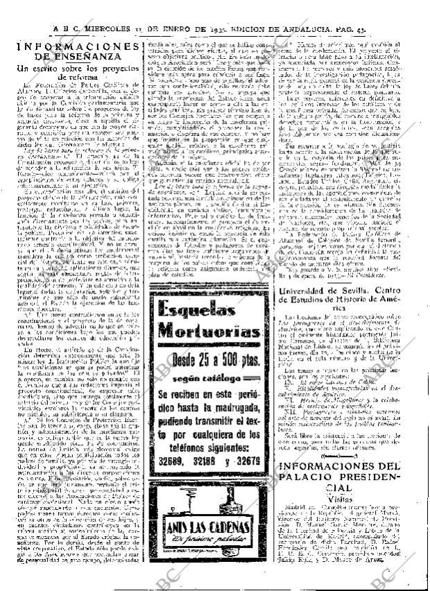 ABC SEVILLA 11-01-1933 página 43