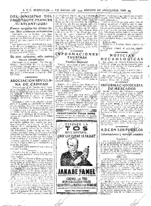 ABC SEVILLA 11-01-1933 página 44