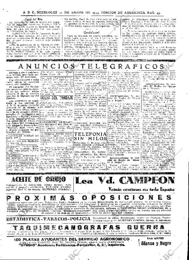ABC SEVILLA 11-01-1933 página 45
