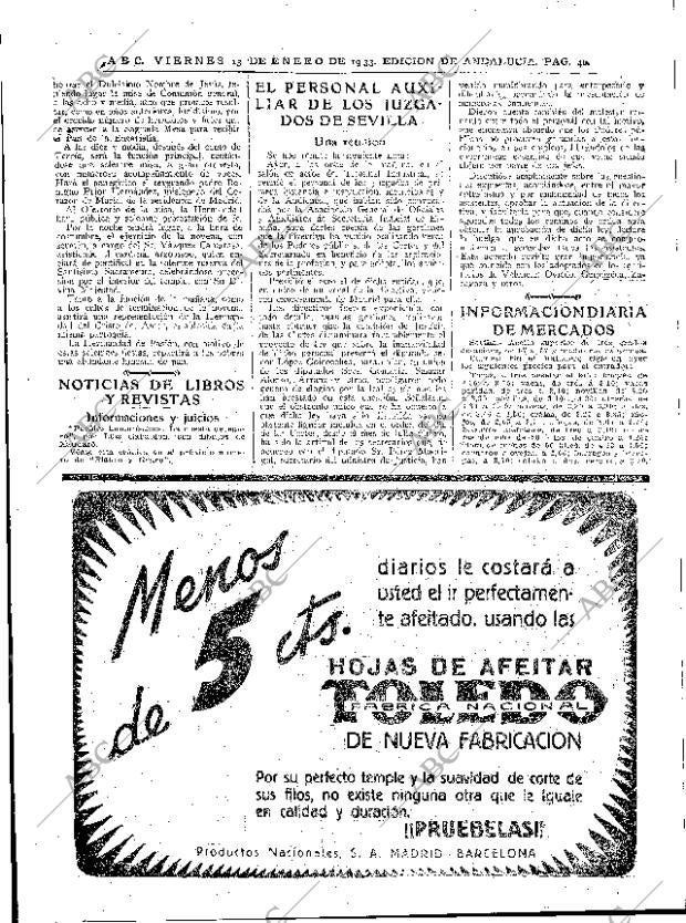 ABC SEVILLA 13-01-1933 página 40