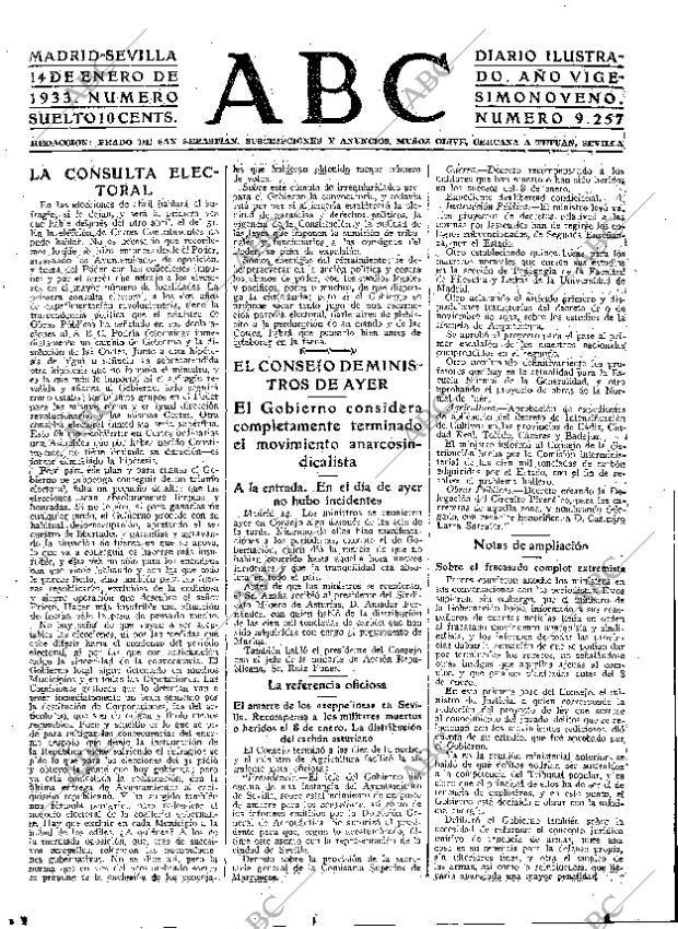ABC SEVILLA 14-01-1933 página 15
