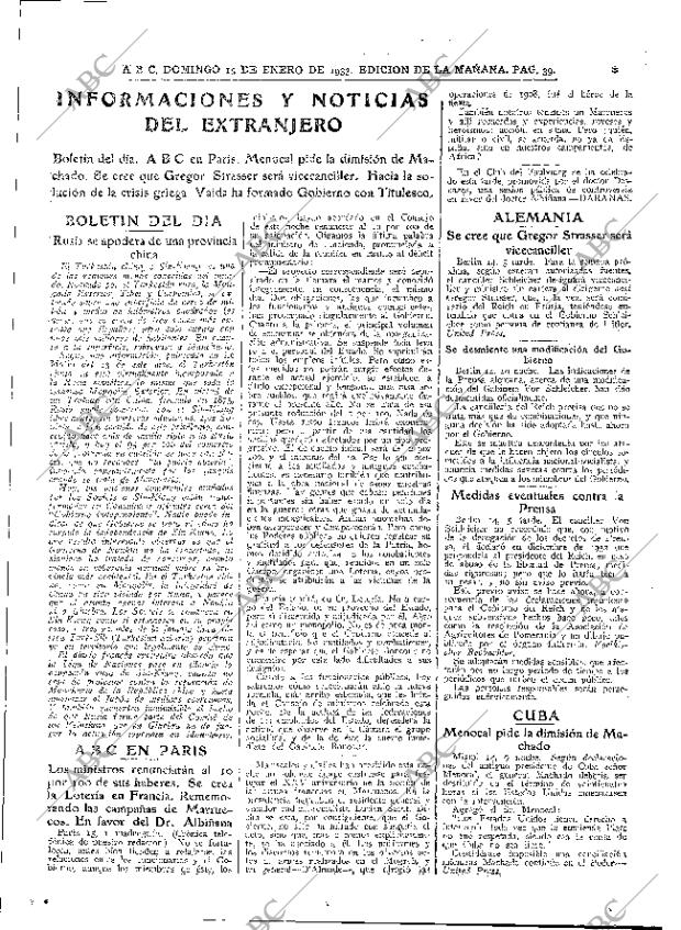 ABC MADRID 15-01-1933 página 39