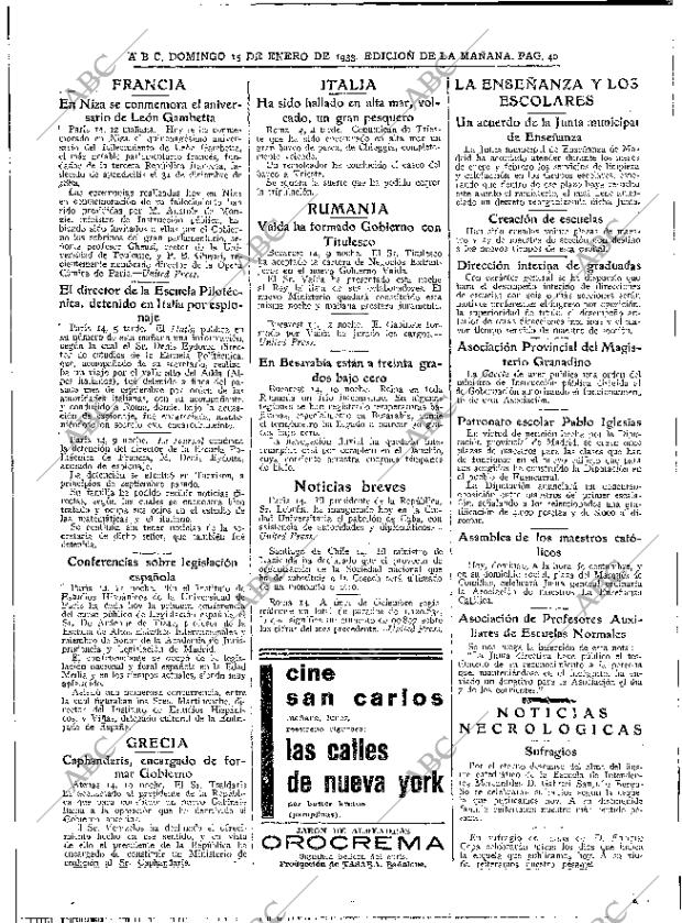 ABC MADRID 15-01-1933 página 40