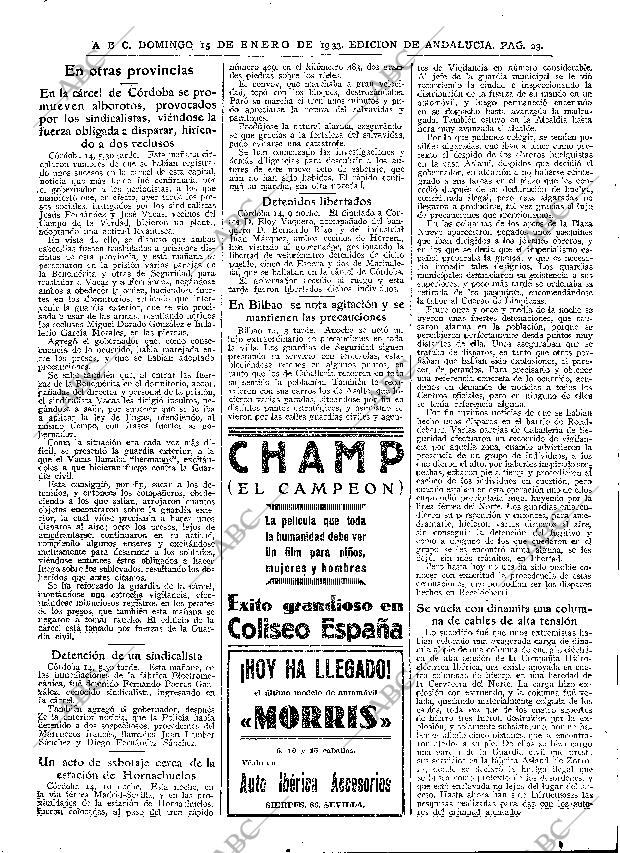 ABC SEVILLA 15-01-1933 página 23