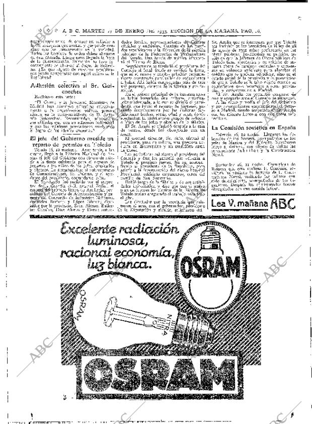 ABC MADRID 17-01-1933 página 16