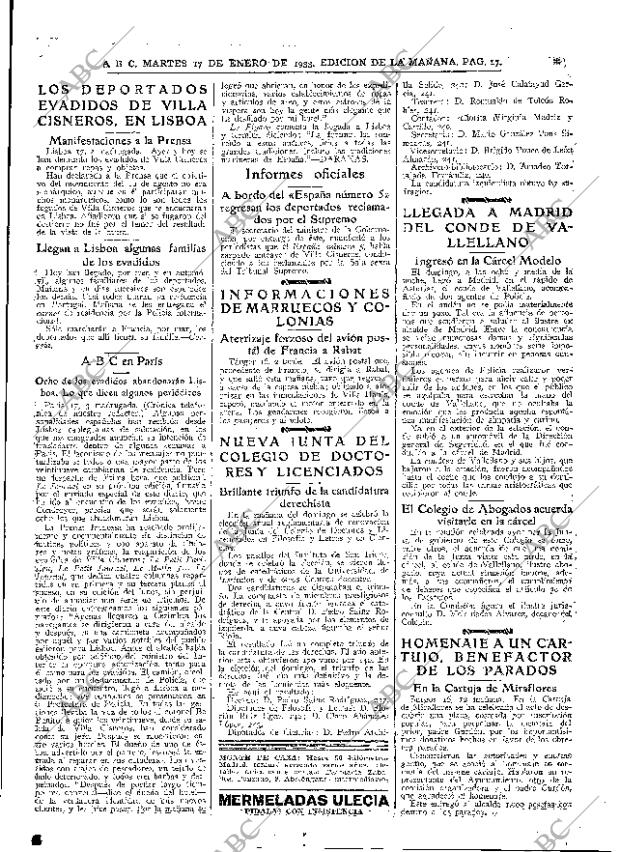 ABC MADRID 17-01-1933 página 17