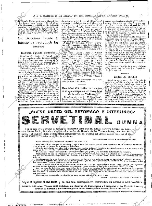 ABC MADRID 17-01-1933 página 22