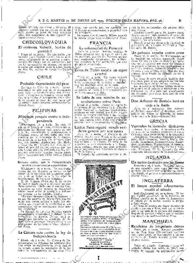 ABC MADRID 17-01-1933 página 36