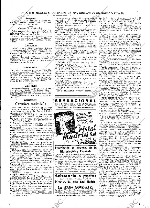 ABC MADRID 17-01-1933 página 45