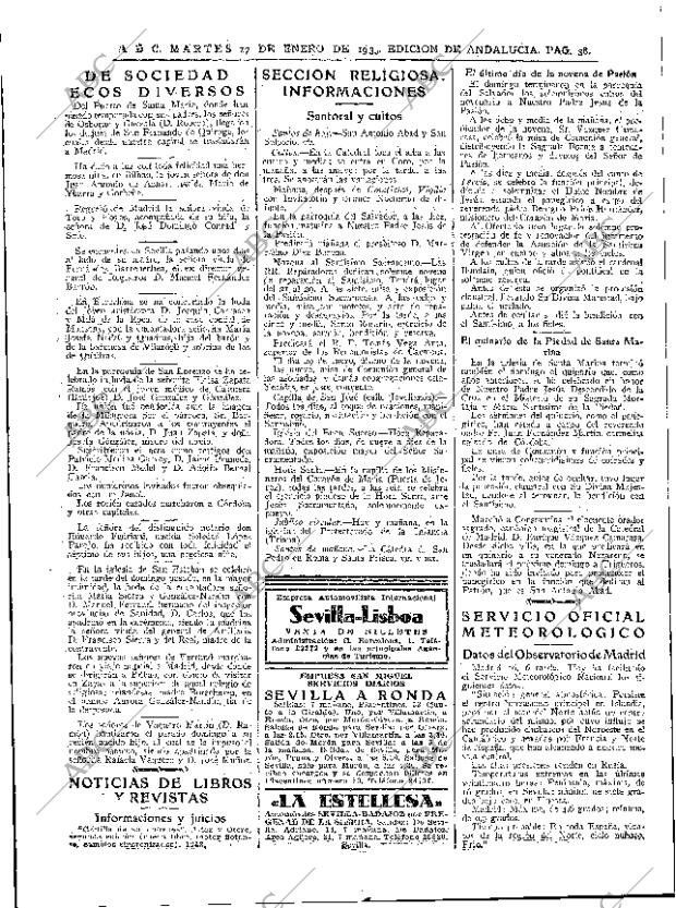 ABC SEVILLA 17-01-1933 página 38