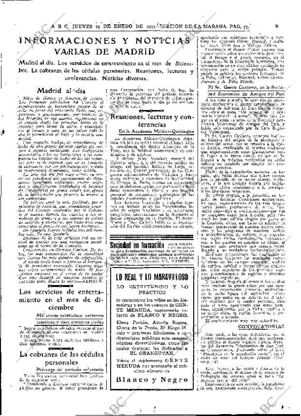 ABC MADRID 19-01-1933 página 37