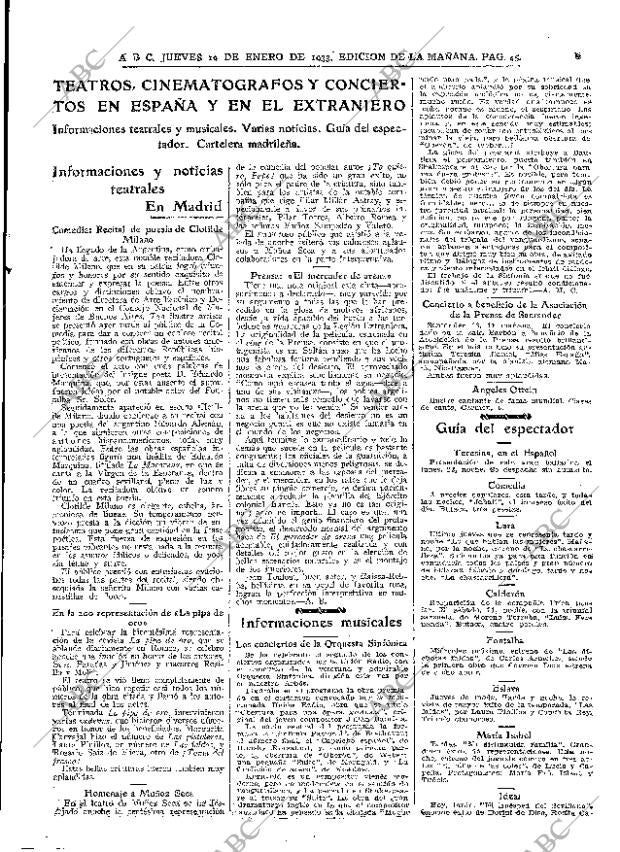 ABC MADRID 19-01-1933 página 45